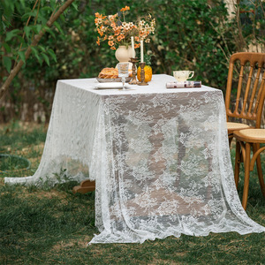 Tovaglia elegante <span class=keywords><strong>da</strong></span> esterno <span class=keywords><strong>in</strong></span> <span class=keywords><strong>pizzo</strong></span> per matrimonio con doccia nuziale decorazione per feste tovaglia con nappine - Product Image 2