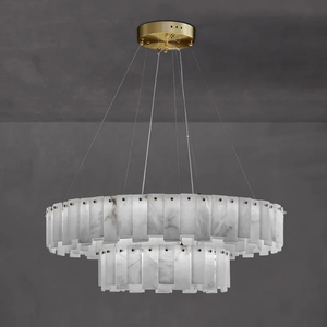 Lustre en Alabâtre au <span class=keywords><strong>Design</strong></span> Marbré Tendance, <span class=keywords><strong>Suspension</strong></span> <span class=keywords><strong>Luminaire</strong></span>, Lampe Suspendue, <span class=keywords><strong>Luminaire</strong></span> Pendentif - Product Image 2