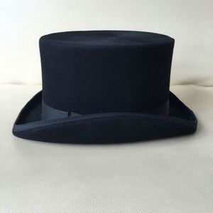 13.5cm Height 100% Wool Felt lincoln Top Hats Wholesale High Quality Black Top Hat - Product Image 3
