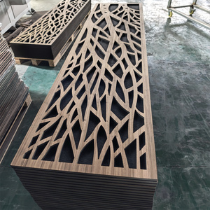 <span class=keywords><strong>Lattes</strong></span> en bois écologiques de qualité E0 utilisées sur les murs ou les plafonds Panneaux muraux insonorisants Akupanel - Product Image 1