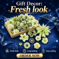 Fleurs artificielles en soie 3D haute simulation, style Mori, tons verts, inspiration forêt, couleur et taille personnalisables, Dusk Charm