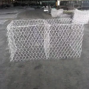 Venta directa de fábrica 2*1*1M cesta de gavión hexagonal tejida 2,0mm-4,0mm jaula de piedra de gavión galvanizada de alambre