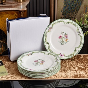 Hot Selling Pastoral Floral Butterfly Hand-painted Flower Plate Tableware <b>Set</b> for Wedding - Product Image 1