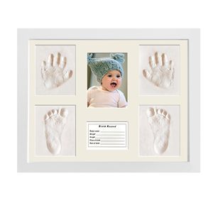Cadre en bois pour empreintes <span class=keywords><strong>de</strong></span> mains et <span class=keywords><strong>de</strong></span> pieds <span class=keywords><strong>de</strong></span> bébé avec logo <span class=keywords><strong>personnalisé</strong></span> et impression UV, <span class=keywords><strong>kit</strong></span> photo et empreinte pour nouveau-né - Product Image 1