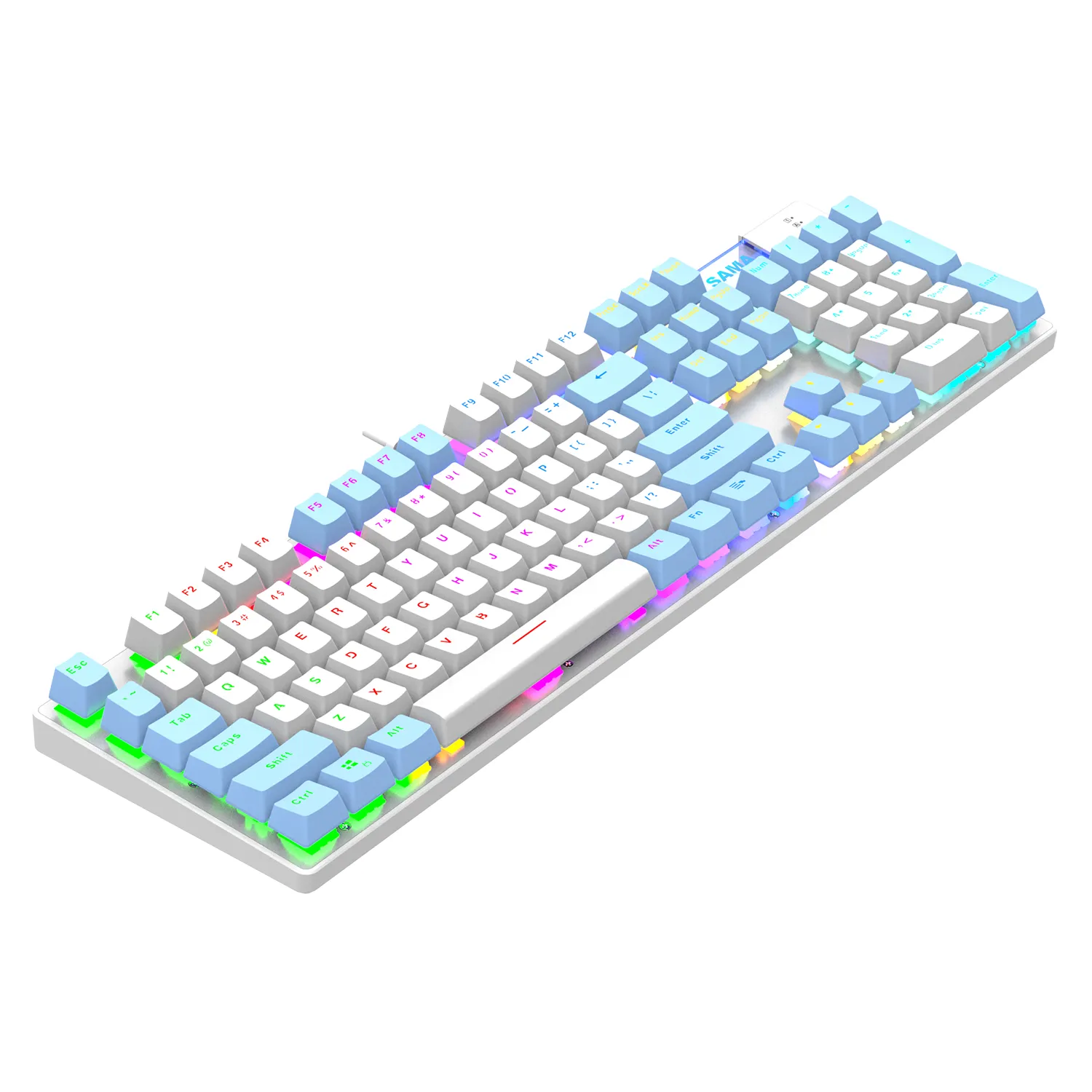 SAMA ergonomik oyun klavyesi 104 tuşları mekanik anahtarı oyun arkadan aydınlatmalı RGB bilgisayar kablolu oyun mekanik klavye
