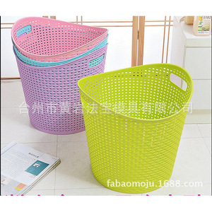 Plastic Imitation Rattan <b>Laundry</b> Basket Rectangle Portable Clothing Organizer Mold Injection Molding <b>Standing</b> Type - Product Image 4