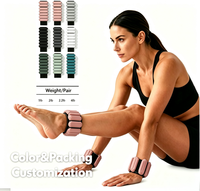 Lestes de cheville magnétiques réglables en silicone et fer durables 1lb/2lb/4lb – Respectueux de la peau – Pour Pilates, Yoga et Fitness