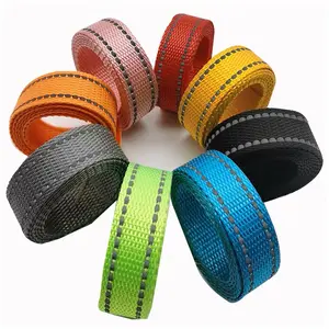 Colorful Nylon Reflective Pet Webbing Herringbone Style Bead Dot Shoe Material 5mm Straps for Garments & Backpacks