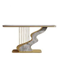 Table console en bois miroir