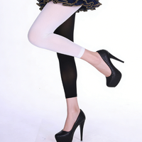 Collants sans pieds bicolores rouge et noir, longueur cheville, opaques, pour femmes