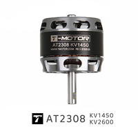 Moteur CC sans balais T-MOTOR AT2308 à arbre long, aimant permanent, haute vitesse, stable, efficacité IE3, IP35, 100W, avec bride
