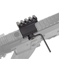 Support de lunette tactique en aluminium 20 mm avec décalage d'angle de 45 degrés et support latéral à 4 fentes pour lampes de poche et accessoires de chasse