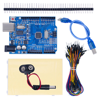Kit de Inicio de Placa Atmega328P R3 - Protoboard con Cable USB-C, Conector de Batería de 9V y Más de 65 Cables de Puente para Educación STEM
