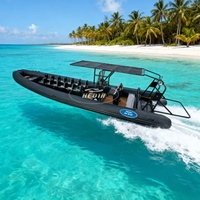 Hedia 2026 Nouveau yacht de luxe 10m en aluminium avec cabine, grand lit de soleil, bateau à coque échancrée, France Orca Hypalon Tube pour sports nautiques