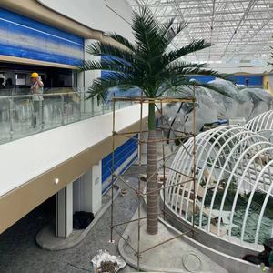 Grande madeira <span class=keywords><strong>artificial</strong></span> exterior Areca Palmeira Bonsai UV certificada do falso e folhas do metal para árvores decorativas do coco da data - Product Image 1