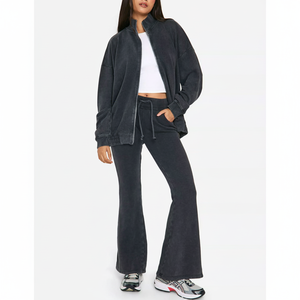 Pantalons de survêtement baggy 100% coton pour femmes Joggers coupe ample avec motif avant plat Dernières conceptions d'hiver - Product Image 1
