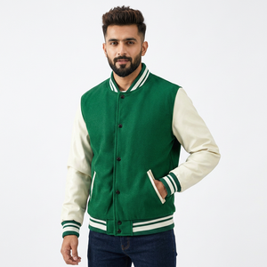 Veste de baseball varsity à manches longues, broderie de haute qualité, pour homme. - Product Image 1