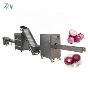 Industrial Onion Root Cutting Machine / Green Onion Slicer / Peeler Machine Onions