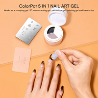 Kit de Nail Art UV Gel 5-en-1 Multicolore 2026 – 3 Couleurs, Multifonctionnel, Estampage, Peinture Ombrée, Non Toxique, Certifié HALAL, Marque Abrltino