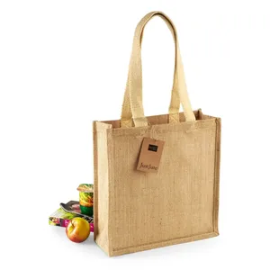 Sac fourre-tout compact en jute pour le shopping – merchandising durable - Product Image 2
