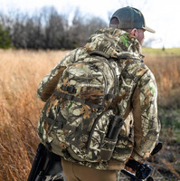 Sac à dos de chasse et de randonnée pour sports de plein air, en tissu silencieux, camouflage bionique, tactique, imperméable, avec fermeture éclair et coussin d'air
