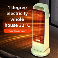 Chauffage Électrique Portable Infrarouge 2000W avec Élément Chauffant PTC, Ventilateur à Commande Mécanique, Ventilation, Désodorisation et Protection Contre la Surchauffe