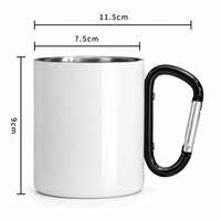 Tasses de voyage personnalisées en acier inoxydable pour l'extérieur, à double paroi, par sublimation, souvenir, 10 OZ, avec mousqueton