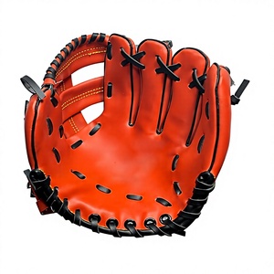 Guante de Béisbol Rojo Tejido con Costuras Negras, Diseño Duradero para Jugadores Zurdos - Product Image 1