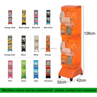Distributeur automatique de mini-capsules à monnayeur, 2 niveaux indépendants, construction métal-plastique, prise en charge de l'anglais, personnalisation OEM couleur et logo
