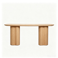 Table de contrôle d'entrée moderne en bois blanc pour hall d'hôtel, mobilier de salon au design simple, table de passage et de porche personnalisable