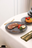 Vaisselle de cuisine moderne noire mate, ensemble de table en céramique, ensemble de table en grès pour la maison, le restaurant et la fête