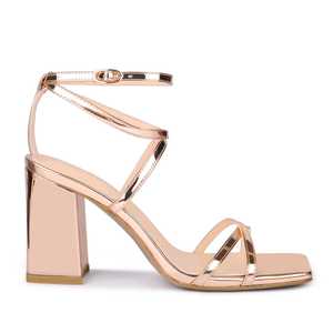 WETKISS Custom Brand Name <span class=keywords><strong>sandali</strong></span> <span class=keywords><strong>con</strong></span> <span class=keywords><strong>tacco</strong></span> quadrato <span class=keywords><strong>sandali</strong></span> specchio PU <span class=keywords><strong>sandali</strong></span> estivi <span class=keywords><strong>con</strong></span> cinturino incrociato da donna - Product Image 2