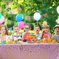 Nappe rectangulaire en plastique imperméable à pois - Décoration pour la rentrée scolaire et Noël, légère et douce