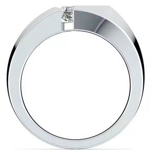 14K Gold Classic Style Engagement Wedding <b>Ring</b> East West Princess Cut Lab Grown Diamond Rhodium for Bridal Parties Other - Product Image 4