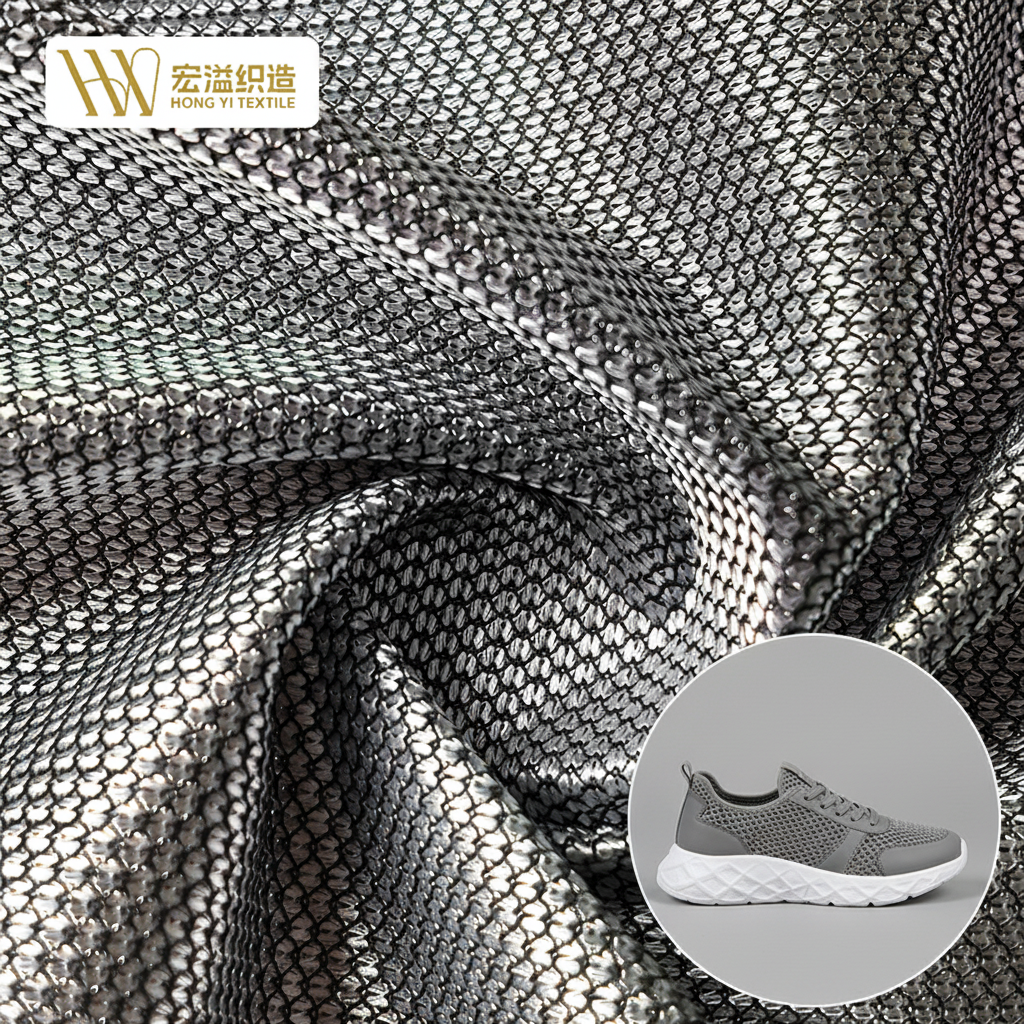 Custom Color 100% Polyester Warp Knitted Mesh Fabric Waterproof Breathable Scratch Resistant Lightweight for Shoe Upper