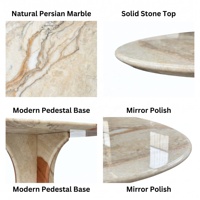 Table à manger de luxe en marbre blanc, taille personnalisée, table rectangulaire en pierre persane, villa, hôtel, restaurant, OEM, ODM, vente en gros d'usine