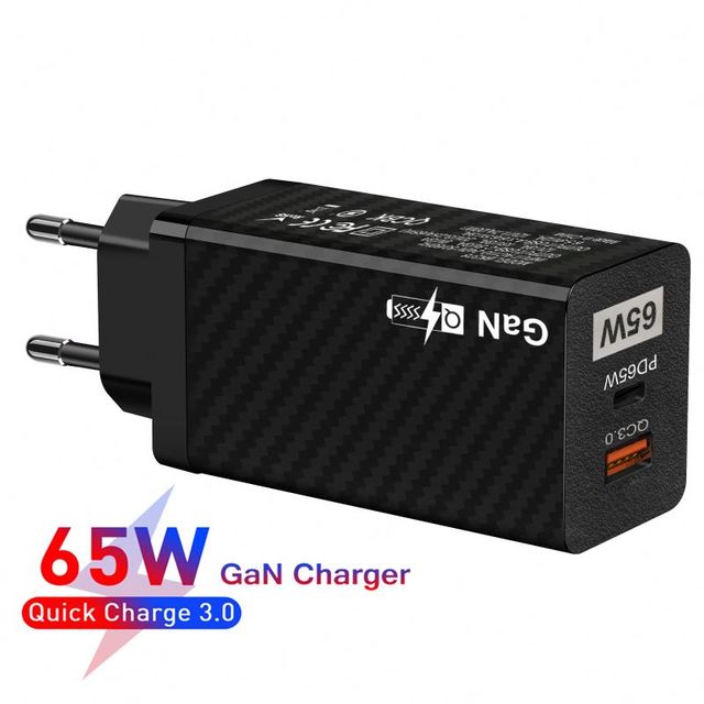 65W Gan for Macbook Laptop USB Type C Fast Charger QC PD 3.0 Gan Charger for Iphone for Xiaomi New Technology Tablet for Cars
