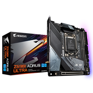 เมนบอร์ด GIGABYTE Z590 I AU Mini Engraved ITX Gun รองรับซีพียูรุ่นที่ 10 และ 11 ใช้ระบบจ่ายไฟแบบดิจิตอล 10+1 เฟส - Product Image 1