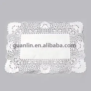 Rectangle Round Gold Silver Foil Paper Doily Lace Paper Doilies