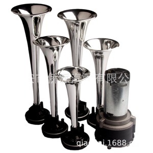 Bocina de aire de cinco trompetas para coche, 12V, eléctrica, musical, universal, tipo jazz, con altavoz rojo de advertencia - Product Image 5