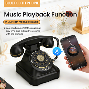Telepon Meja Retro Vintage Rotary <span class=keywords><strong>2026</strong></span> Terbaru dengan Tombol Putar Asli & Pemutar Musik Speaker Telepon Rumah - Product Image 3