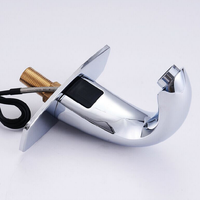 Robinet de salle de bain moderne à capteur, monotrou, à poser sur le plan, eau froide, en laiton, avec cartouche céramique, finition polie, style contemporain
