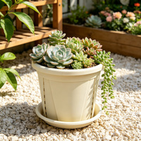 Pot Bunga Pengontrol Akar dengan Lubang Drainase di Bawah, Bahan PP Tahan Lama, Kapasitas 12.87L, Desain Minimalis Modern, untuk Tanaman Luar Ruangan, Rumah, Balkon