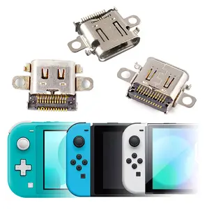 Interruptor OLED Original USB Carregamento Porto Soquete LOT Para Game Switch Lite Console Conector de Alimentação Tipo-C Tomada Porto