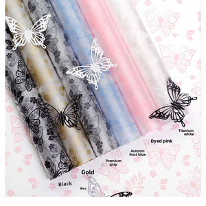 Vente chaude <span class=keywords><strong>Nosa</strong></span> Transparent Floral Amour Papillon Conception Revêtement Imperméable Ménage Papier Décoratif - Product Image 1