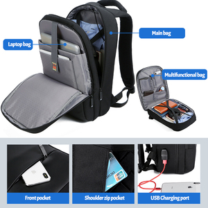 Hot Sale benutzer definierte Logo wasserdicht Smart <span class=keywords><strong>Kaukko</strong></span> weiße Leinwand 17 Zoll Rückzug Reise Männer Sack ein Dos Laptop Rucksack Rucksack Rucksäcke - Product Image 3