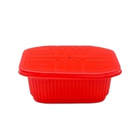 Conteneur alimentaire noir rectangle, emballage chauffant automatique pour pot hotpot