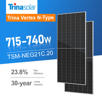 Panneaux solaires Trina Dual-glass 720w 730w 740w 715w N-type Bifacial