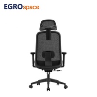 Fauteuil de bureau ergonomique de direction EGROspace, dossier haut en maille, accoudoirs réglables, mobilier moderne