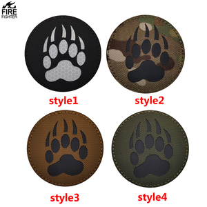 Laser kerajinan hewan beruang cakar hewan taktis pola lucu Patch reflektif IR cakar untuk Taktis Sew-on tas luar ruangan rompi - Product Image 2